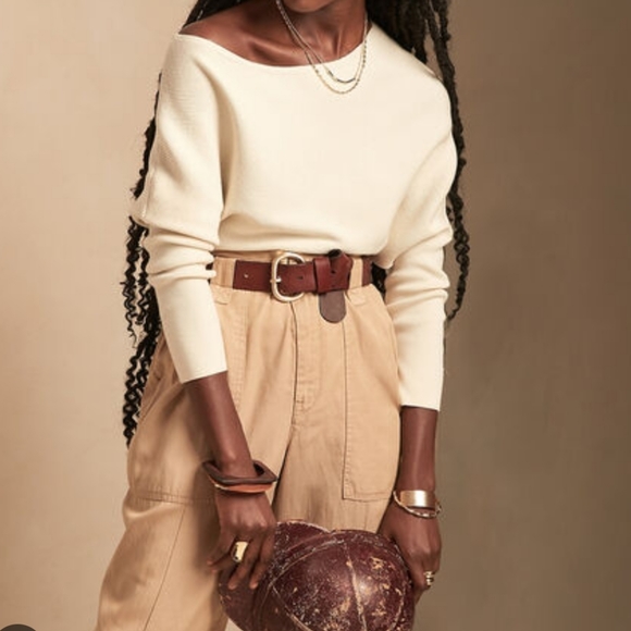 BNWT Banana Republic Colleta Off-Shoulder Sweater in Transition White - Picture 2 of 2